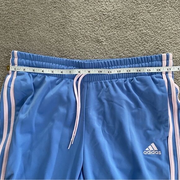 Adidas Essentials 3 Stripe Women’s Track Pants Straight Leg Pink and Blue Size L - Picture 7 of 10